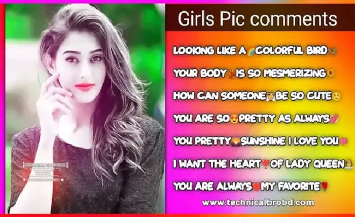ladki ki photo par comment english